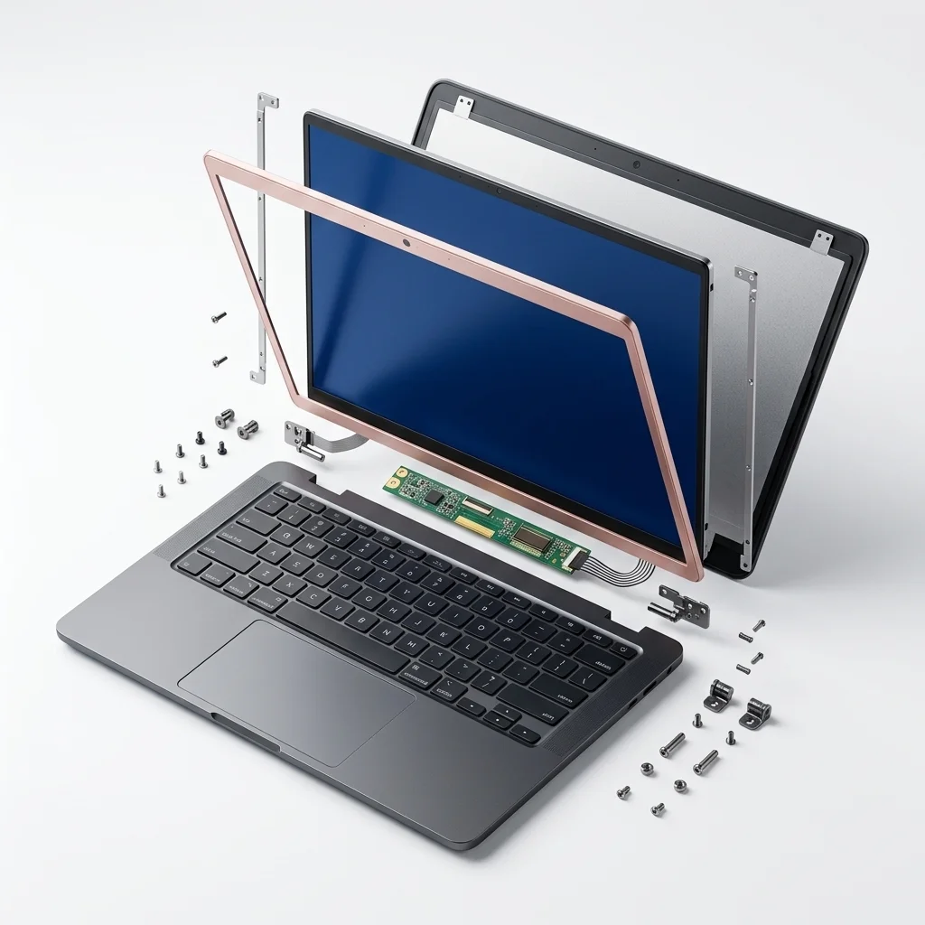 troca de tela de notebook com manchas